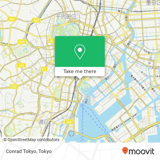 Conrad Tokyo map