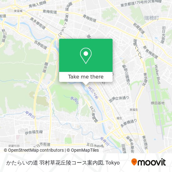 かたらいの道 羽村草花丘陵コース案内図 map