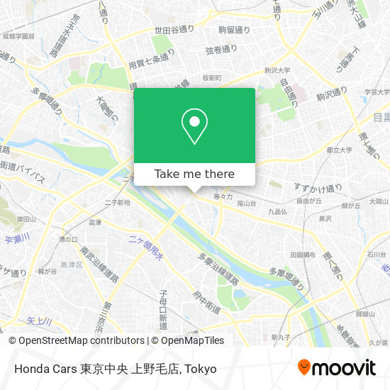 Honda Cars 東京中央 上野毛店 map