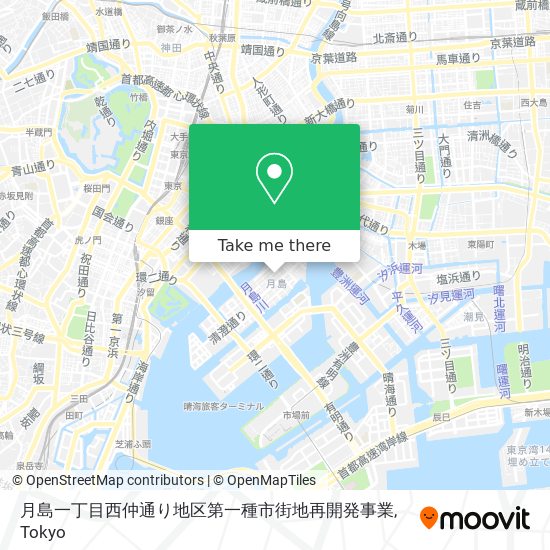 月島一丁目西仲通り地区第一種市街地再開発事業 map