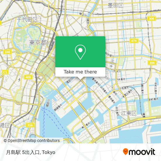 月島駅 5出入口 map