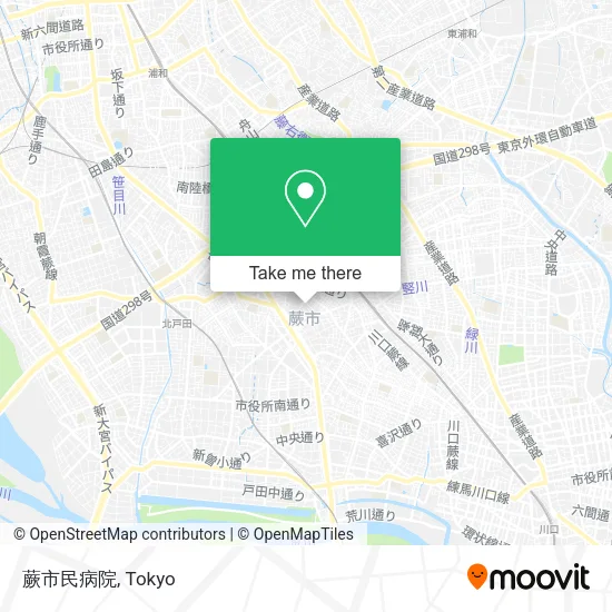 蕨市民病院 map