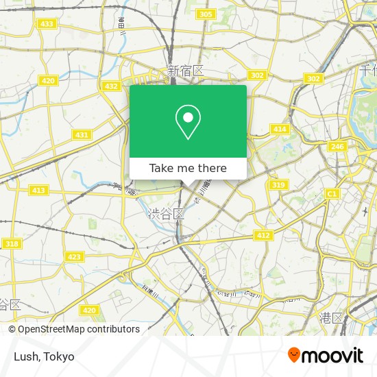 怎樣搭巴士去渋谷区的lush Moovit