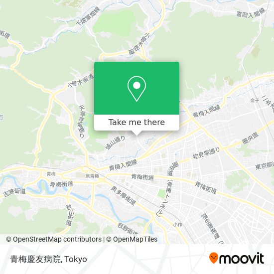 青梅慶友病院 map