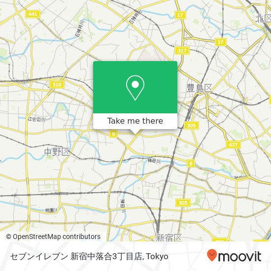 セブンイレブン 新宿中落合3丁目店 map