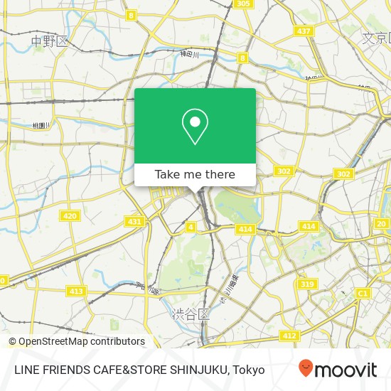 LINE FRIENDS CAFE&STORE SHINJUKU map