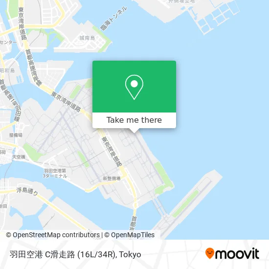 羽田空港 C滑走路 (16L/34R) map
