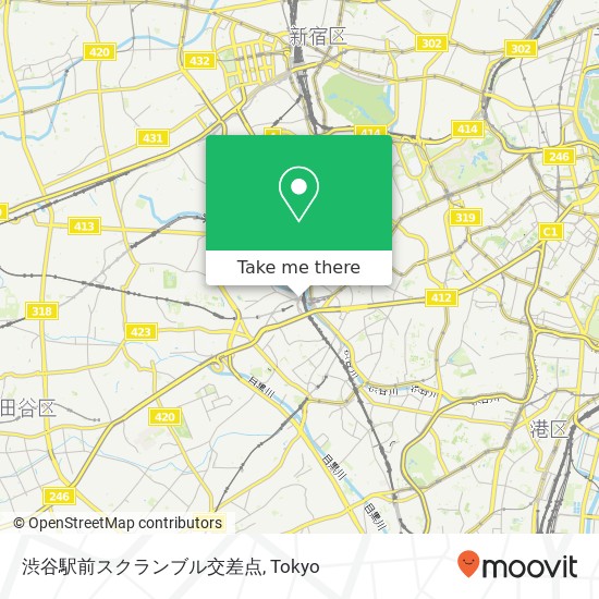 渋谷駅前スクランブル交差点 map