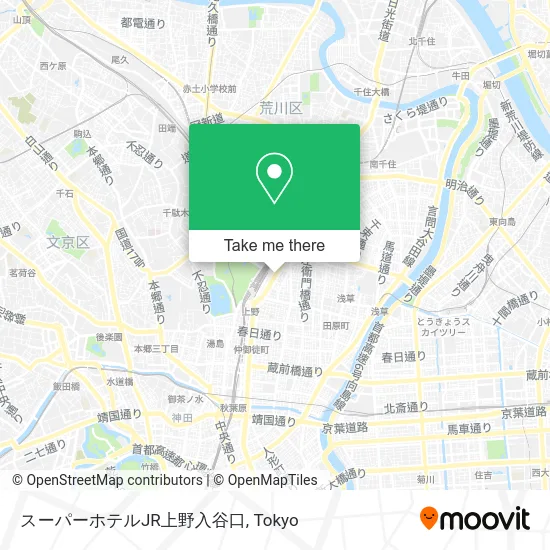 Super Hotel JR Ueno Iriguchi map