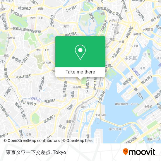 東京タワー下交差点 map