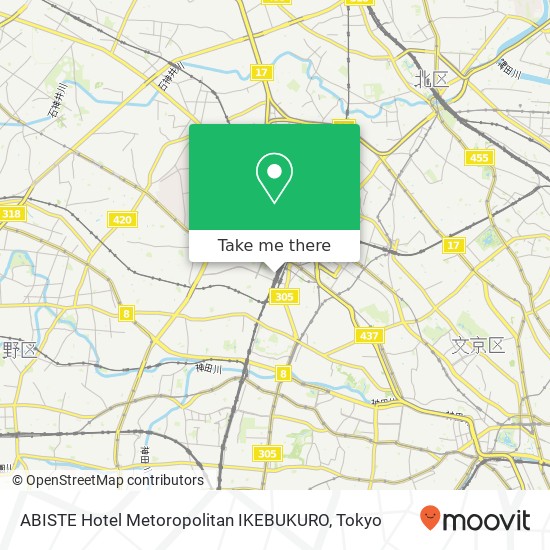 ABISTE Hotel Metoropolitan IKEBUKURO map