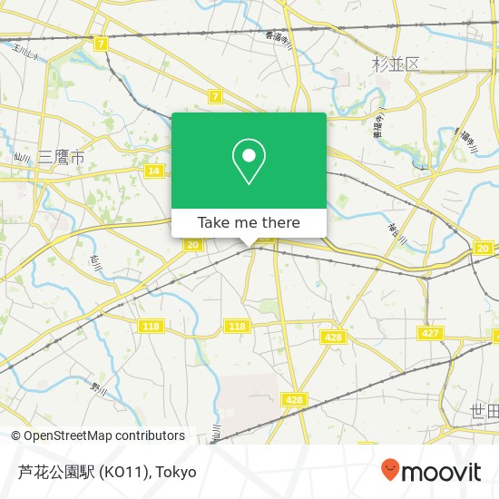 芦花公園駅 (KO11) map