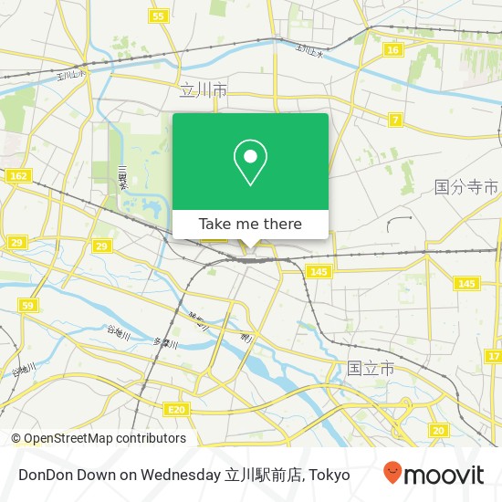 DonDon Down on Wednesday 立川駅前店 map