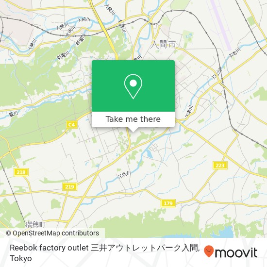 Reebok factory outlet 三井アウトレットパーク入間 map