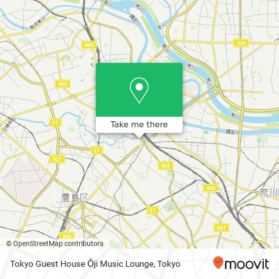 Tokyo Guest House Ōji Music Lounge map