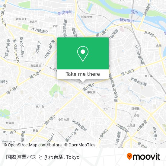 国際興業バス ときわ台駅 map