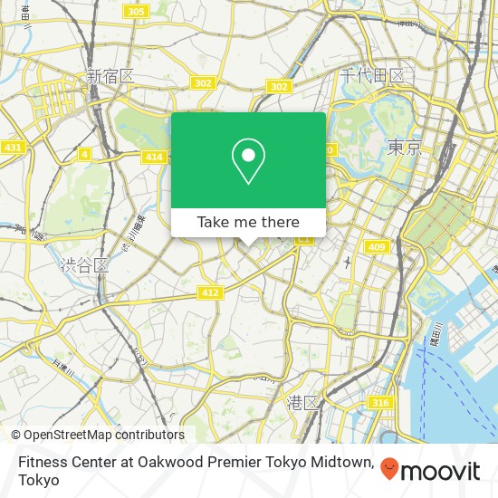 Fitness Center at Oakwood Premier Tokyo Midtown map