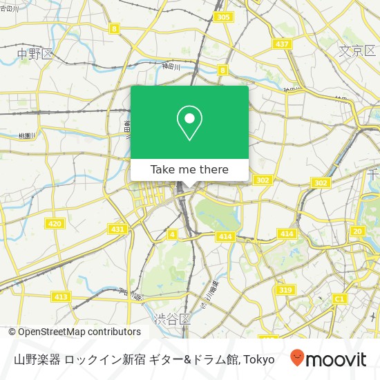 山野楽器 ロックイン新宿 ギター&ドラム館 map