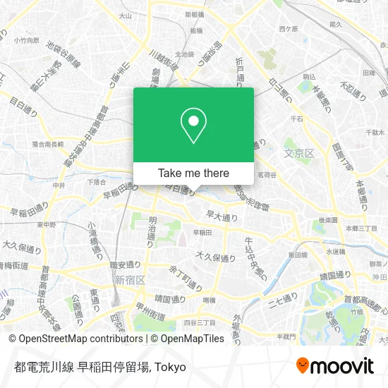 都電荒川線 早稲田停留場 map