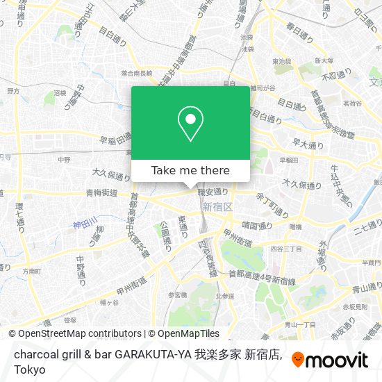 charcoal grill & bar GARAKUTA-YA 我楽多家 新宿店 map