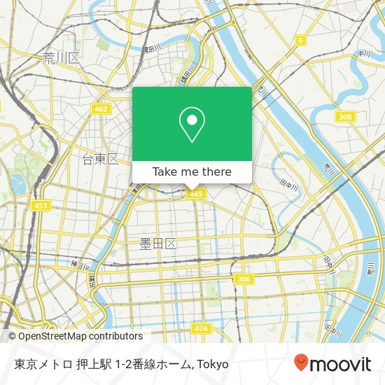 東京メトロ 押上駅 1-2番線ホーム map