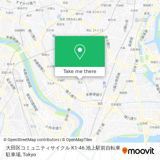 大田区コミュニティサイクル K1-46.池上駅前自転車駐車場 map