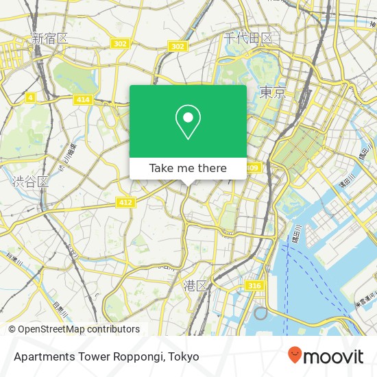 Apartments Tower Roppongi map