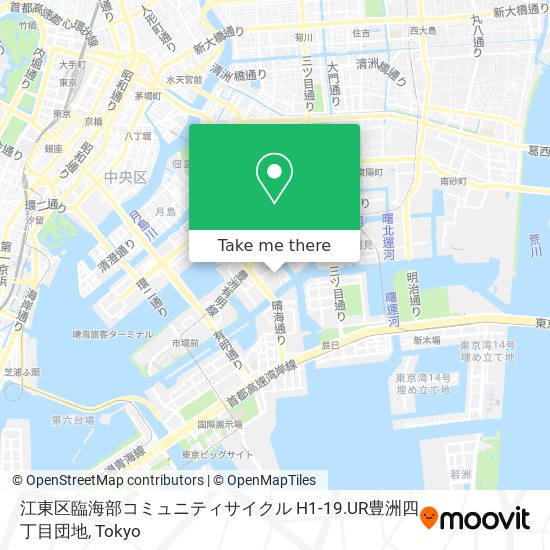 江東区臨海部コミュニティサイクル H1-19.UR豊洲四丁目団地 map