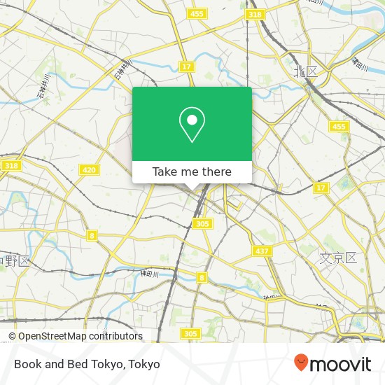 Book and Bed Tokyo map