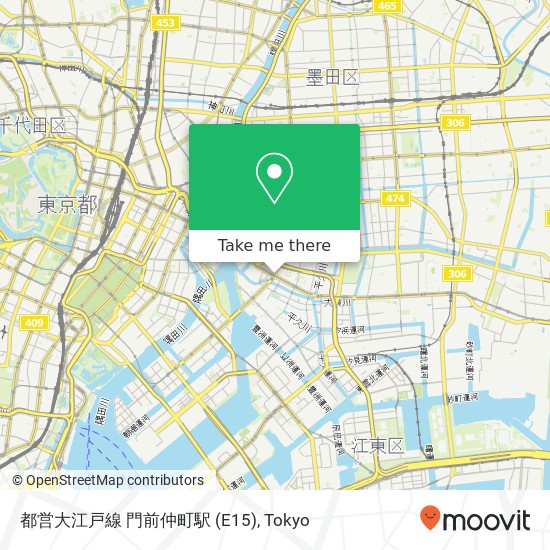 都営大江戸線 門前仲町駅 (E15) map