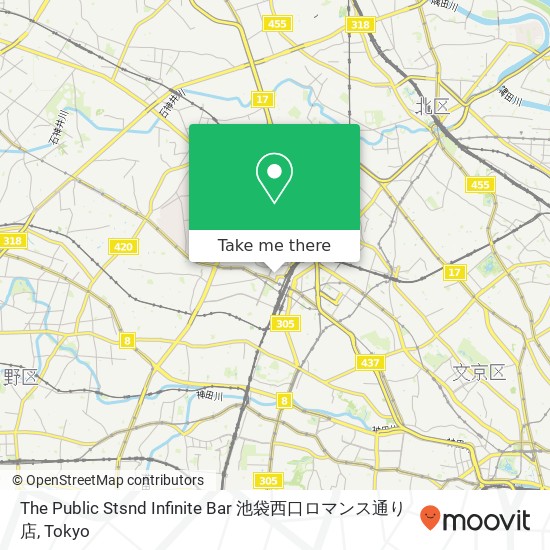 The Public Stsnd Infinite Bar 池袋西口ロマンス通り店 map