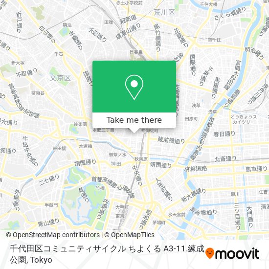 千代田区コミュニティサイクル ちよくる A3-11.練成公園 map