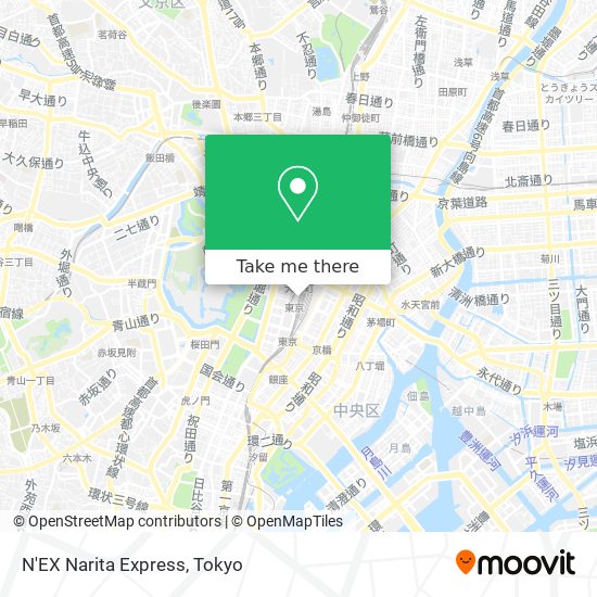 N'EX Narita Express map