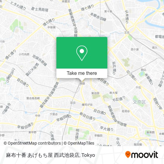 麻布十番 あげもち屋 西武池袋店 map