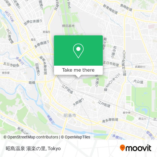 昭島温泉 湯楽の里 map