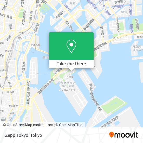 Zepp Tokyo map