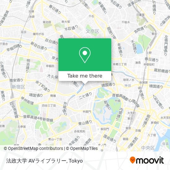 怎樣搭地鐵或巴士去新宿区的法政大学avライブラリー Moovit