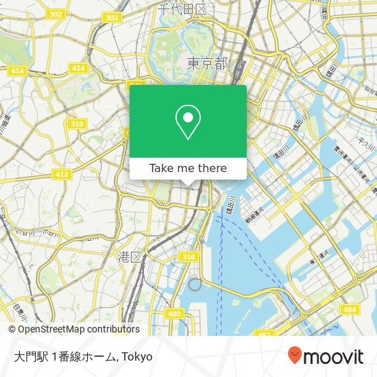 大門駅 1番線ホーム map