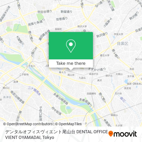 デンタルオフィスヴィエント尾山台 DENTAL OFFICE VIENT OYAMADAI map