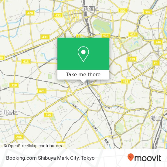 Booking.com Shibuya Mark City map