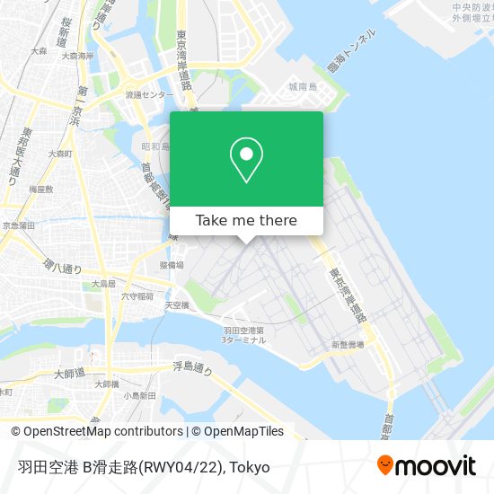 羽田空港 B滑走路(RWY04/22) map