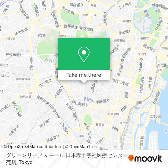 グリーンリーブス モール 日本赤十字社医療センター売店 map