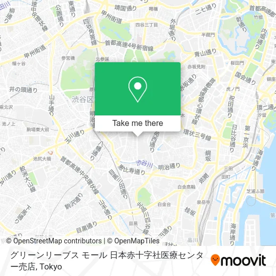 グリーンリーブス モール 日本赤十字社医療センター売店 map