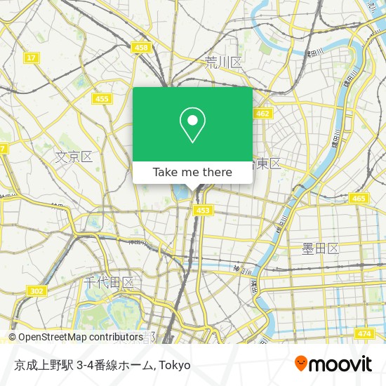 京成上野駅 3-4番線ホーム map