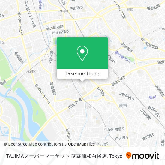 TAJIMAスーパーマーケット 武蔵浦和白幡店 map
