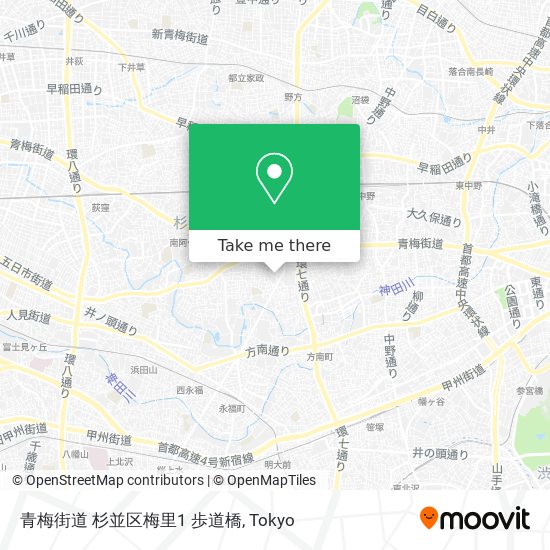 青梅街道 杉並区梅里1 歩道橋 map