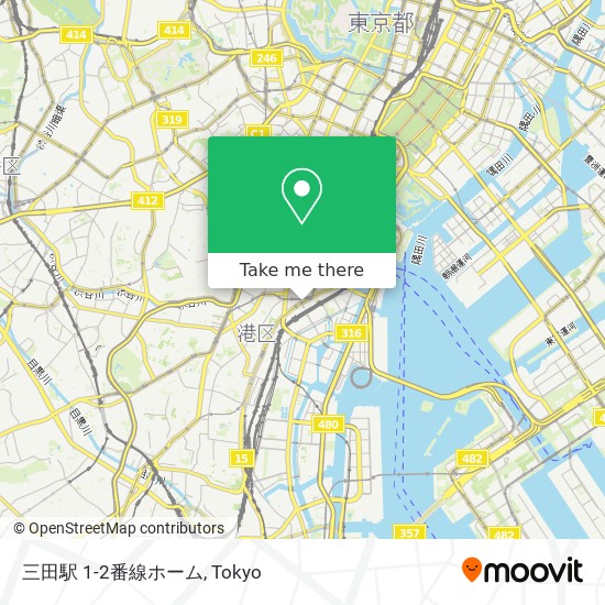 三田駅 1-2番線ホーム map