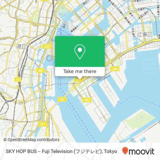 SKY HOP BUS -- Fuji Television (フジテレビ) map