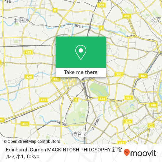 Edinburgh Garden MACKINTOSH PHILOSOPHY 新宿ルミネ1 map