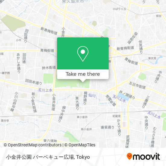 小金井公園 バーベキュー広場 map